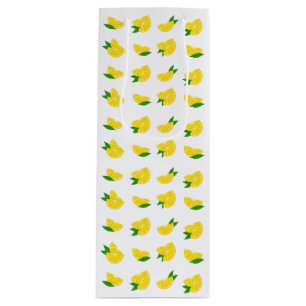 Sac Cadeau Pour Bouteille Main Squeeze Lemon Imprimer Vin Cadeau