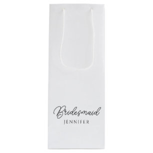 Sac Cadeau Pour Bouteille Meilleur Script Manuscrit Personnalisé Nom Demoise