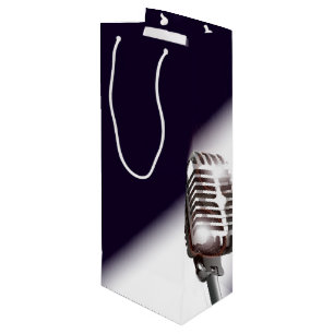 Sac Cadeau Pour Bouteille Microphone rétro Stage