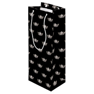 Sac Cadeau Pour Bouteille Mince Sac-Grand de cadeau argenté de couronne de
