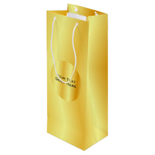 Sac Cadeau Pour Bouteille Modèle de texte ajout élégant de faux aspect métal