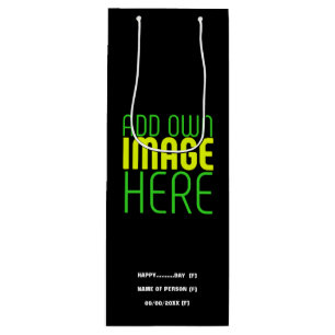 SAC CADEAU POUR BOUTEILLE MODELE DE TEXTE D'IMAGE NOIRE SIMPLE ET MODIFIABLE