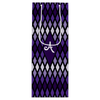 Sac Cadeau Pour Bouteille Monogramme Ombre de diamant violet