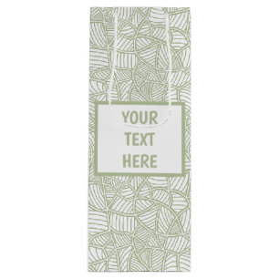 Sac Cadeau Pour Bouteille Mosaïque feuille aléatoire vert pâle