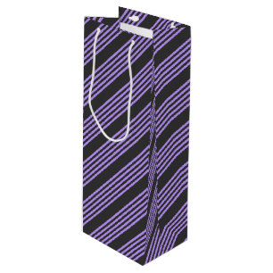 Sac Cadeau Pour Bouteille Motif à cinq bandes violet et charbon de bois