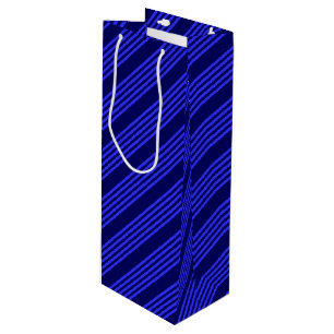 Sac Cadeau Pour Bouteille Motif bleu cinq bandes