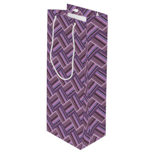 Sac Cadeau Pour Bouteille Motif de tissage diagonale rayures mauve