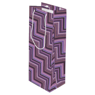 Sac Cadeau Pour Bouteille Motif d'escaliers à rayures mauve