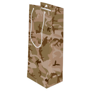Sac Cadeau Pour Bouteille Motif du Camouflage du désert, Motif militaire, Ar