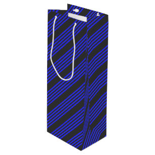 Sac Cadeau Pour Bouteille Motif électrique bleu et charbon cinq bandes