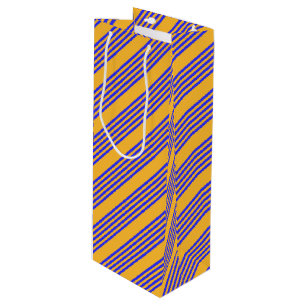 Sac Cadeau Pour Bouteille Motif électrique bleu et jaune cinq bandes