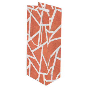 Sac Cadeau Pour Bouteille Motif en mosaïque orange mandarin