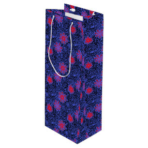 Sac Cadeau Pour Bouteille motif plante A13.b BG noir