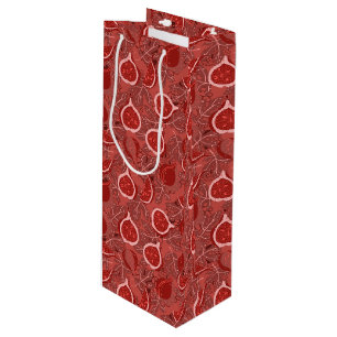 Sac Cadeau Pour Bouteille Motif rouge de fruits de figues