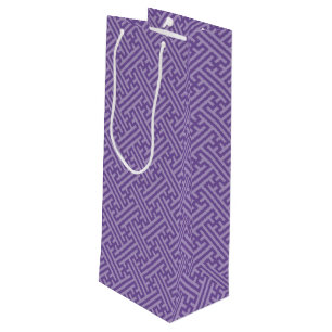 Sac Cadeau Pour Bouteille Motif Sayagata, Japonais, Violet et Rose
