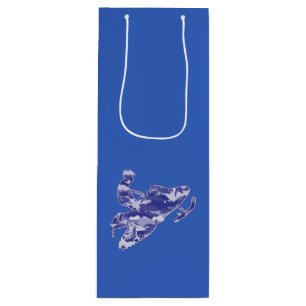 Sac Cadeau Pour Bouteille Motoneige en Camouflage bleu
