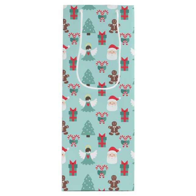 Sac Cadeau Pour Bouteille Navidad Angel (Devant)