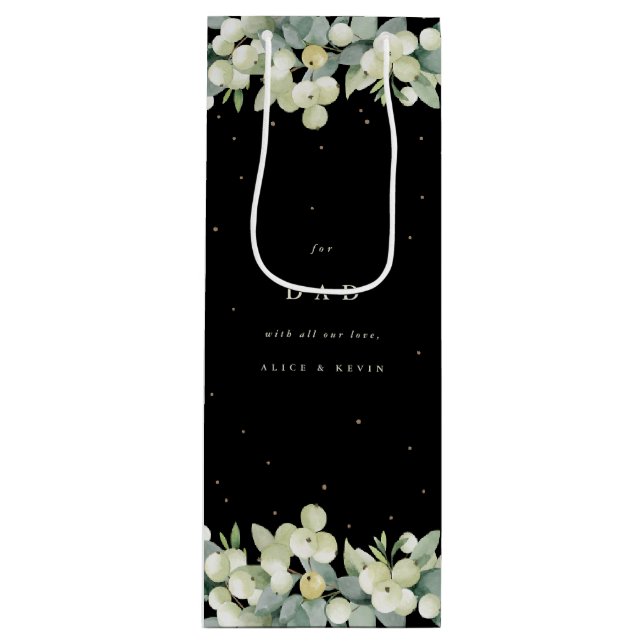 Sac Cadeau Pour Bouteille Noël personnalisé de la baie des neiges+Eucalyptus (Devant)