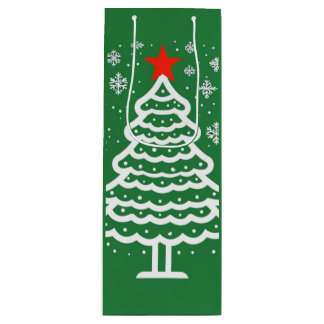 Sac Cadeau Pour Bouteille Noël vert et rouge