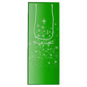 Sac Cadeau Pour Bouteille Noël vert étincelant