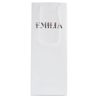 Sac Cadeau Pour Bouteille Nom Emilia