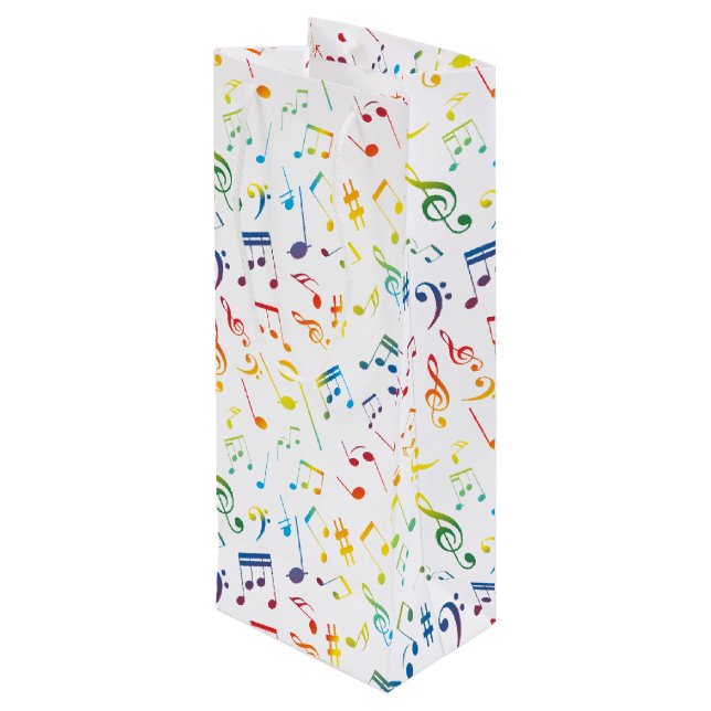 Sac Cadeau Pour Bouteille Notes musicales 4 (Dos Angle)