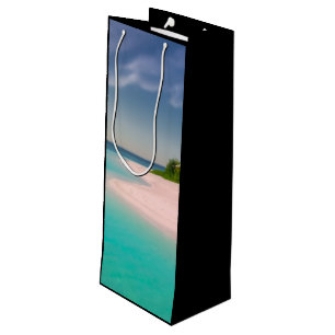 Sac Cadeau Pour Bouteille Océan aigue-marine Plage tropicale Scénique