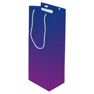 Sac Cadeau Pour Bouteille Ombre bleu-foncé et pourpre