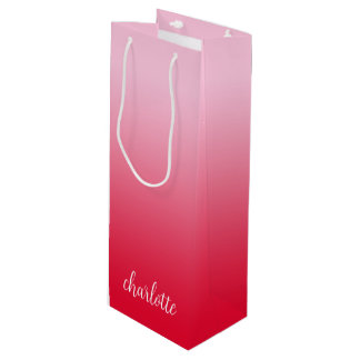 Sac Cadeau Pour Bouteille Ombre rose à rouge