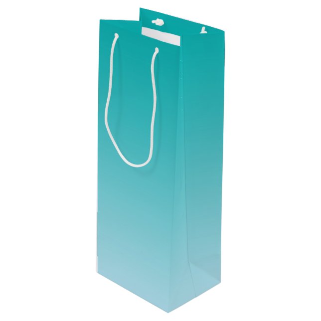 Sac Cadeau Pour Bouteille Ombre turquoise (Devant Angle)