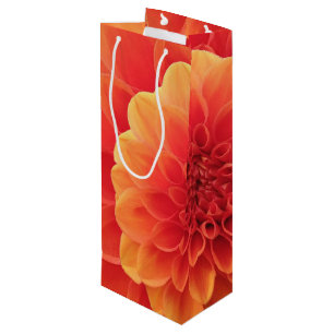 Sac Cadeau Pour Bouteille Orange Dahlia