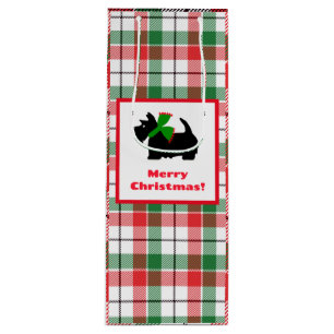Sac Cadeau Pour Bouteille Panier de Noël écossais