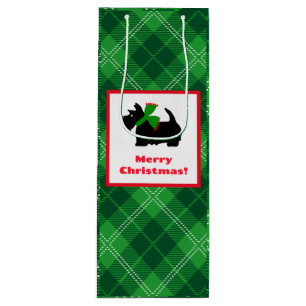 Sac Cadeau Pour Bouteille Panier de Noël écossais