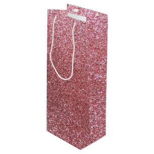 Sac Cadeau Pour Bouteille Parties scintillantes rose-clair