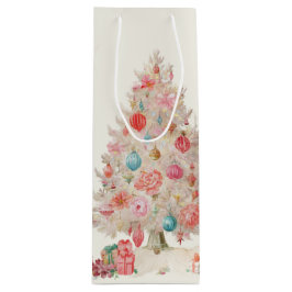Sac Cadeau Pour Bouteille pastel tree