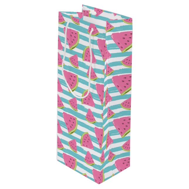 Sac Cadeau Pour Bouteille Pastèque (Devant Angle)