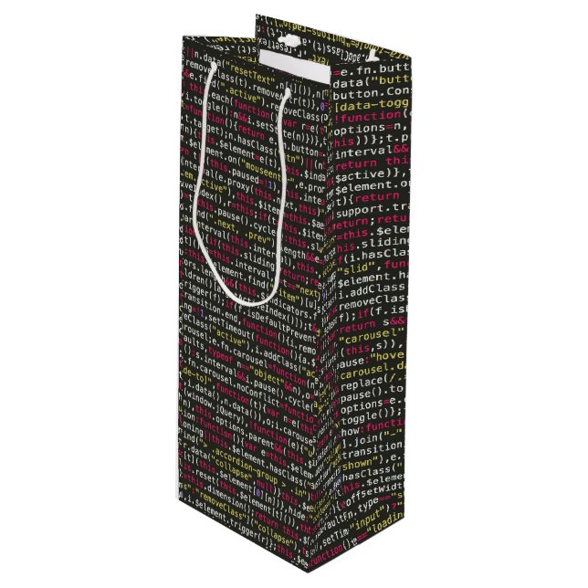 Sac Cadeau Pour Bouteille Patters de Developer (Devant Angle)