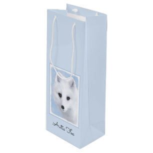 Sac Cadeau Pour Bouteille Peinture Arctic Fox - Art original de la faune