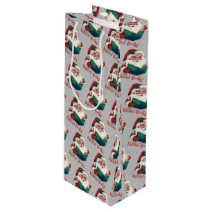 Sac Cadeau Pour Bouteille Père Noël Lit Les Livres Interdits