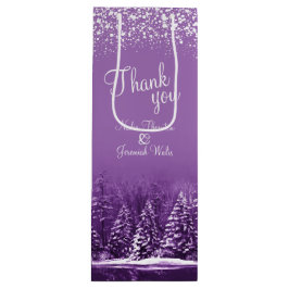 Sac Cadeau Pour Bouteille Pins d'hiver mariages violet art merci