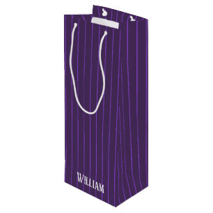 Sac Cadeau Pour Bouteille Pinstripes pourpres