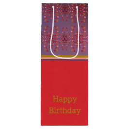 Sac Cadeau Pour Bouteille Plum Rose Et Or