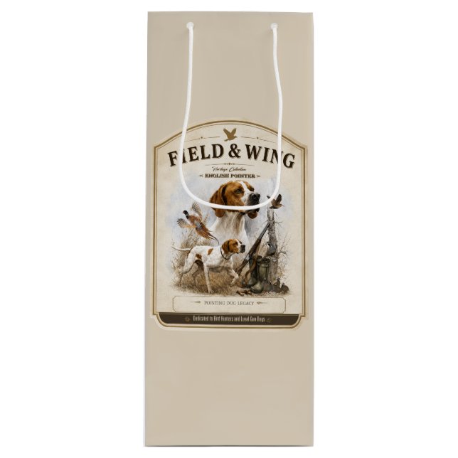 Sac Cadeau Pour Bouteille Pointer Anglais   (Devant)