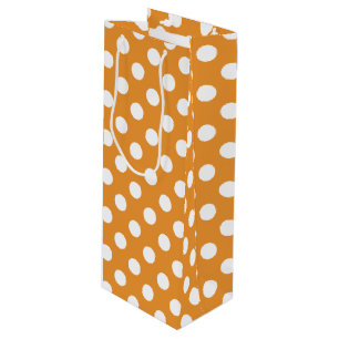 Sac Cadeau Pour Bouteille Pois blancs sur ambre