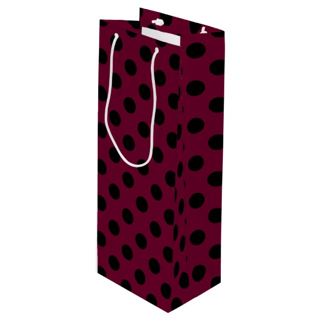 Sac Cadeau Pour Bouteille Pois noirs en Bourgogne (Devant Angle)