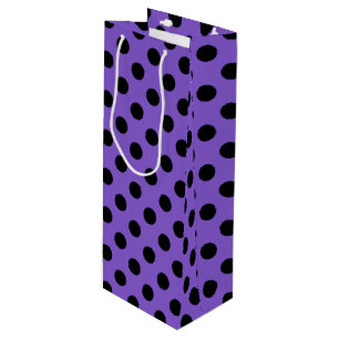 Sac Cadeau Pour Bouteille Pois noirs sur lavande