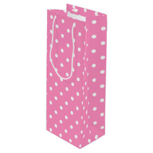 Sac Cadeau Pour Bouteille Polka blanche rose pointillé Motif pour son Modèle