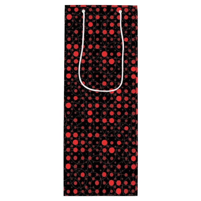 Sac Cadeau Pour Bouteille Polka Dot 01A.Rouge Black BG (Devant)