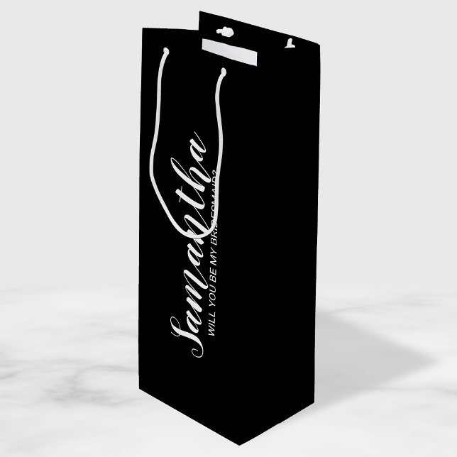 Sac Cadeau Pour Bouteille Proposition de Bridesmaid moderne (Créateur téléchargé)