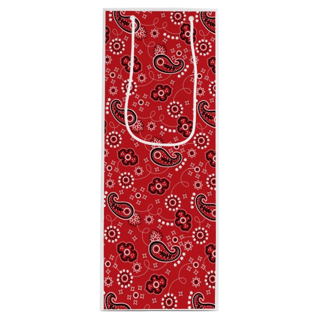 Sac Cadeau Pour Bouteille Red Bandana Cowboy Rodeo Outdoor Fun Classic (Devant)